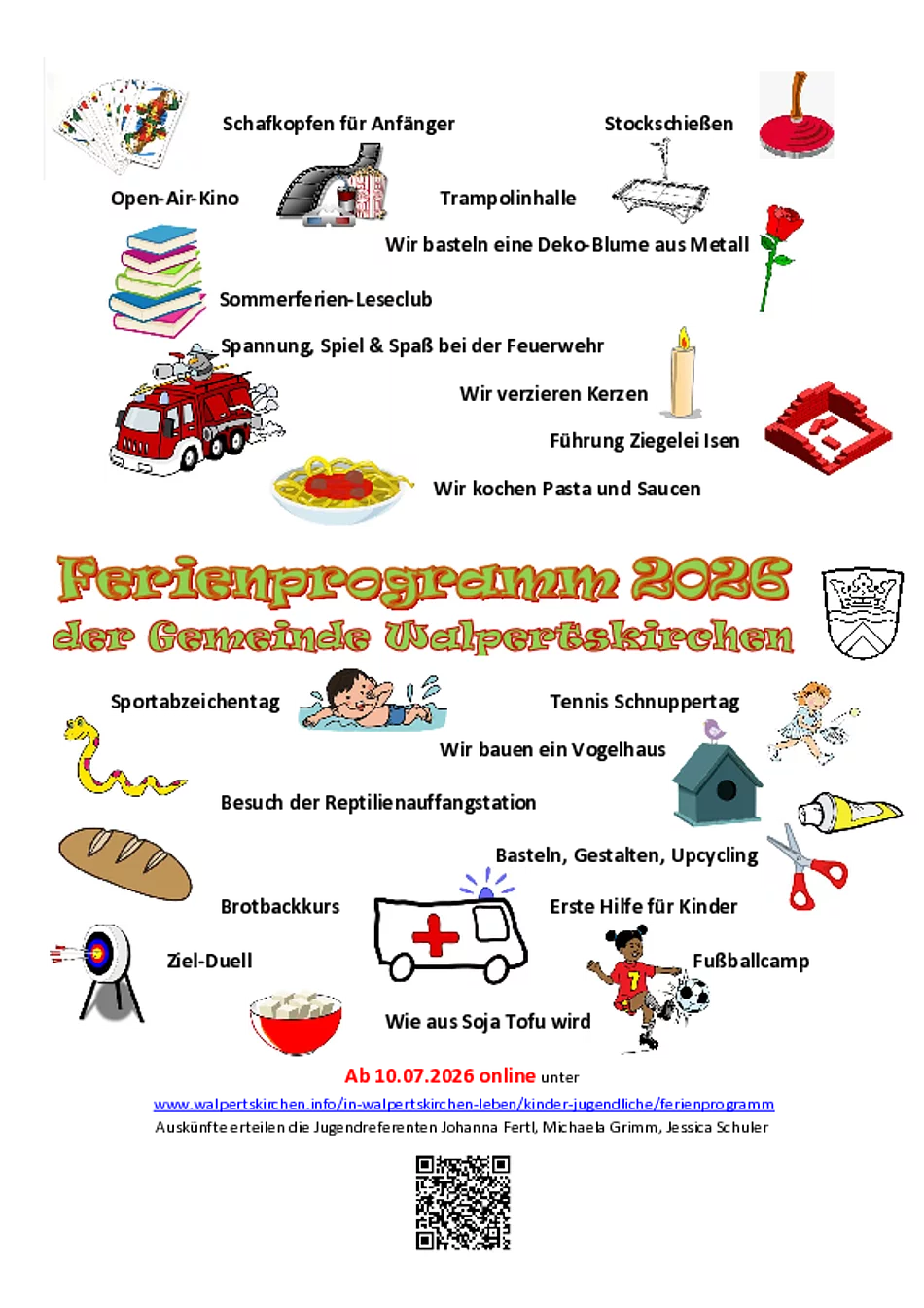 Plakat Ferienprogramm Walpertskirchen 2026